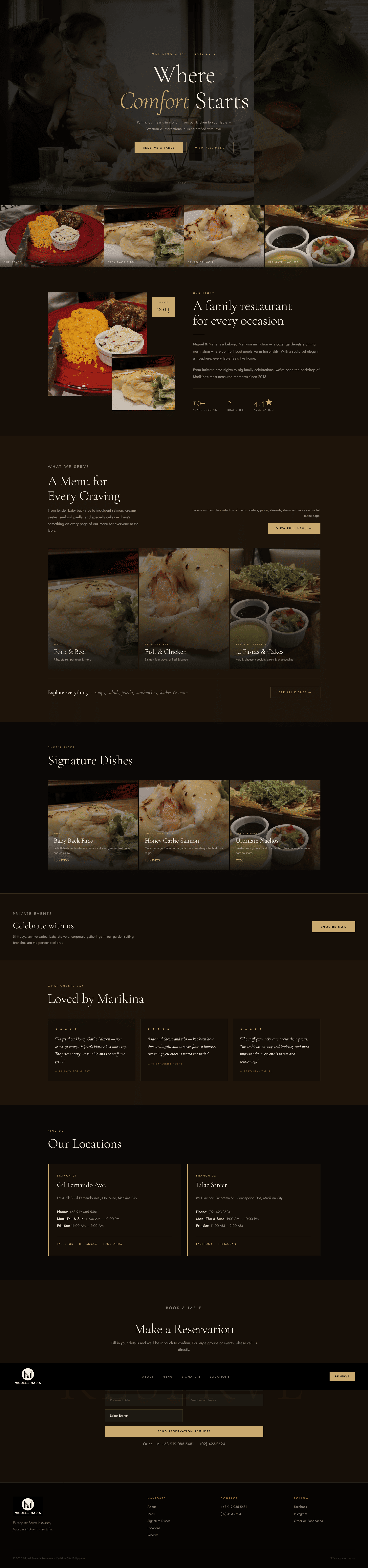 Miguel & Maria - Restaurant Concept